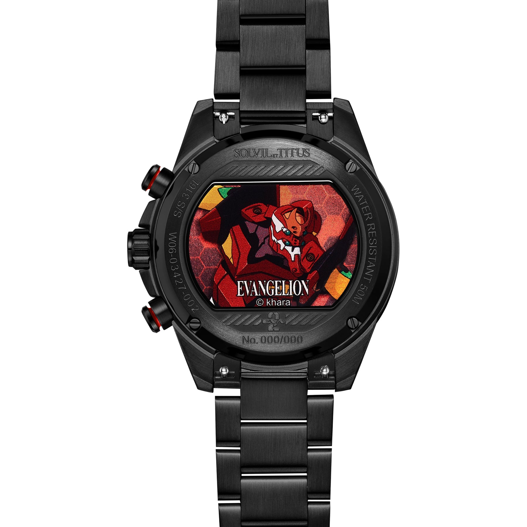 Solvil et Titus x Evangelion "EVA-02" Saber Collection Limited Edition Chronograph Quartz Stainless Steel Watch [W06-03427-002]