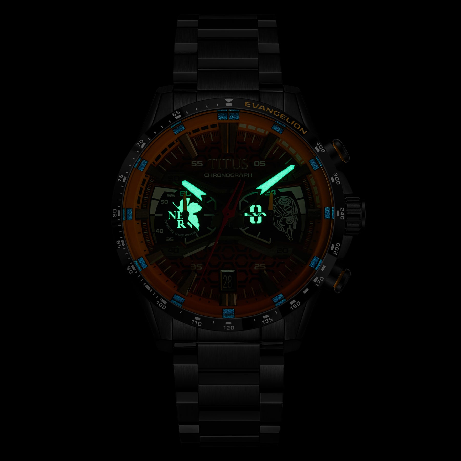 Solvil et Titus x Evangelion "EVA-00" Saber Collection Limited Edition Chronograph Quartz Stainless Steel Watch [W06-03427-003]