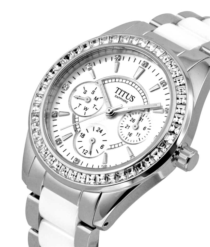 [WOMEN] Perse Multi-Function Quartz Stainless Steel with Ceramic Watch [W06-02108-001]