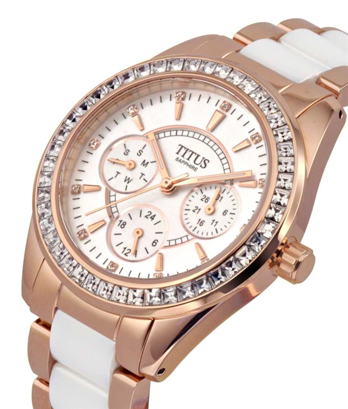 [WOMEN] Perse Multi-Function Quartz Stainless Steel with Ceramic Watch [W06-02108-003]