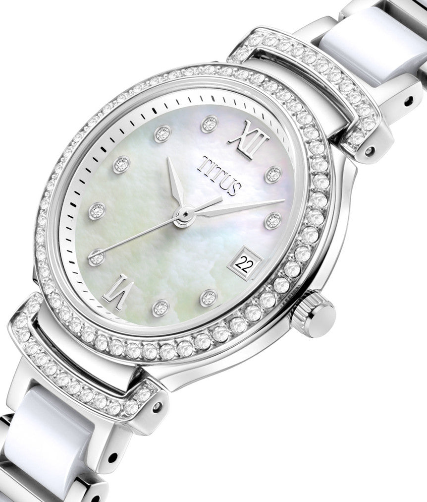 [WOMEN] Fair Lady 3 Hands Date Quartz Stainless Steel With Ceramic Watch [W06-03139-001]