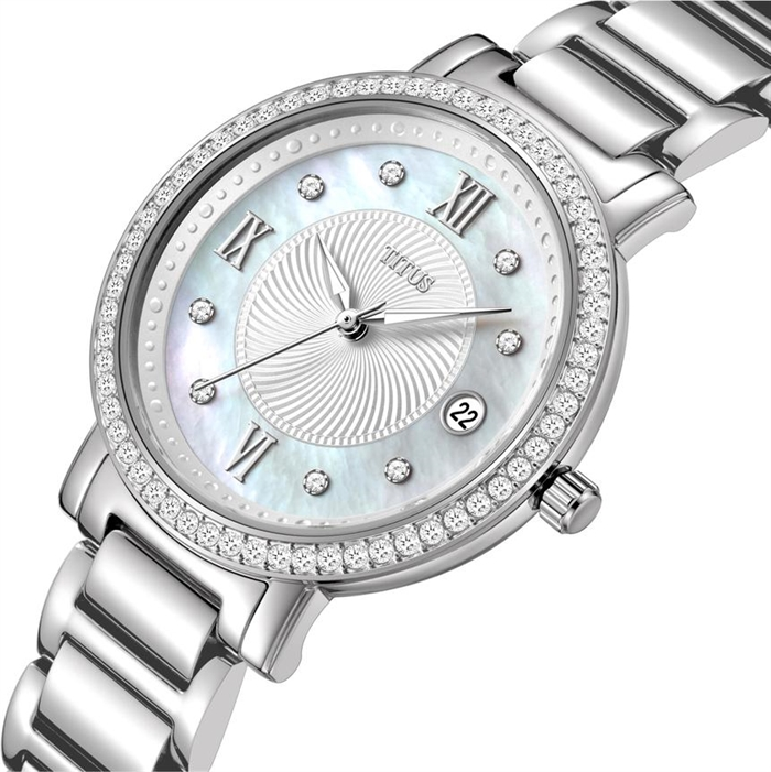 [WOMEN] Chandelier 3 Hands Date Quartz Stainless Steel Watch [W06-03200-001]