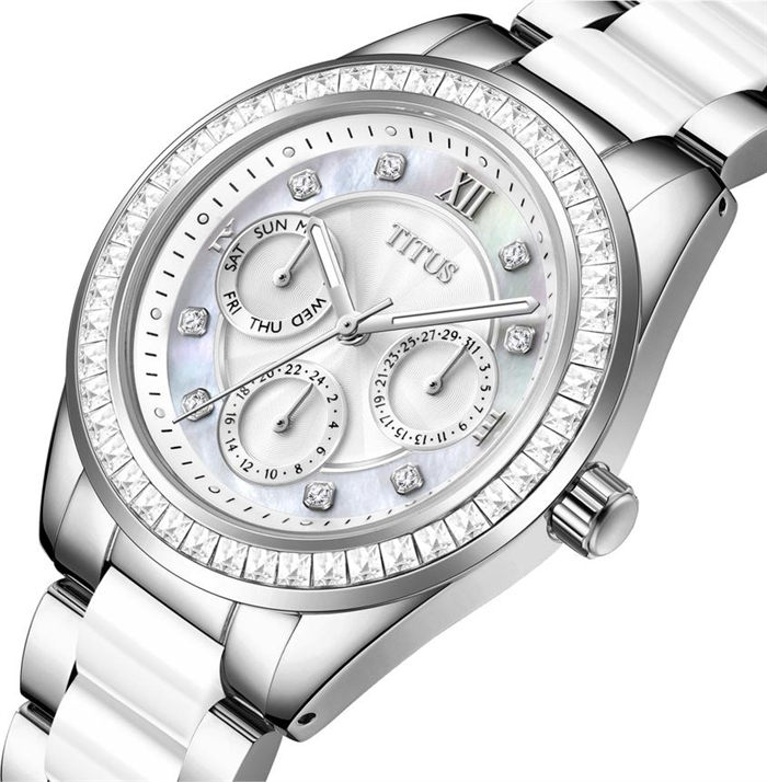 [WOMEN] Perse Multi-Function Quartz Stainless Steel with Ceramic Watch [W06-03203-001]