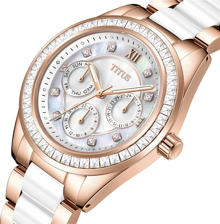 [WOMEN] Perse Multi-Function Quartz Stainless Steel with Ceramic Watch [W06-03203-002]