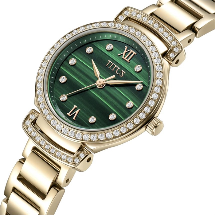 [WOMEN] Fair Lady 3 Hands Quartz Malachite Stainless Steel Watch [W06-03215-001]