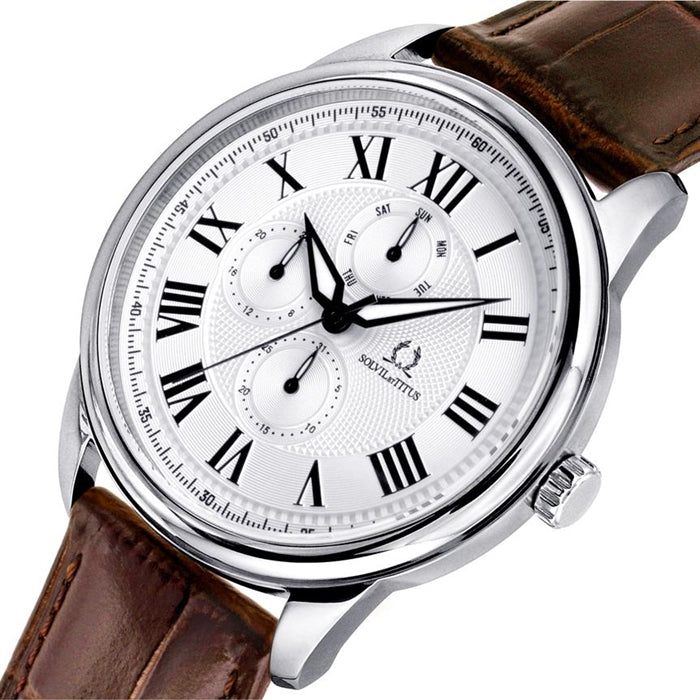 [MEN] Classicist Multi-Function Quartz Leather Watch [W06-03246-001]