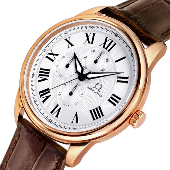 [MEN] Classicist Multi-Function Quartz Leather Watch [W06-03246-002]