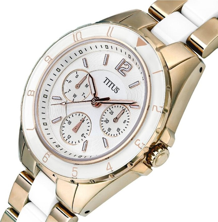 [WOMEN] Perse Multi-Function Quartz Stainless Steel With Ceramic Watch [W06-03248-002]