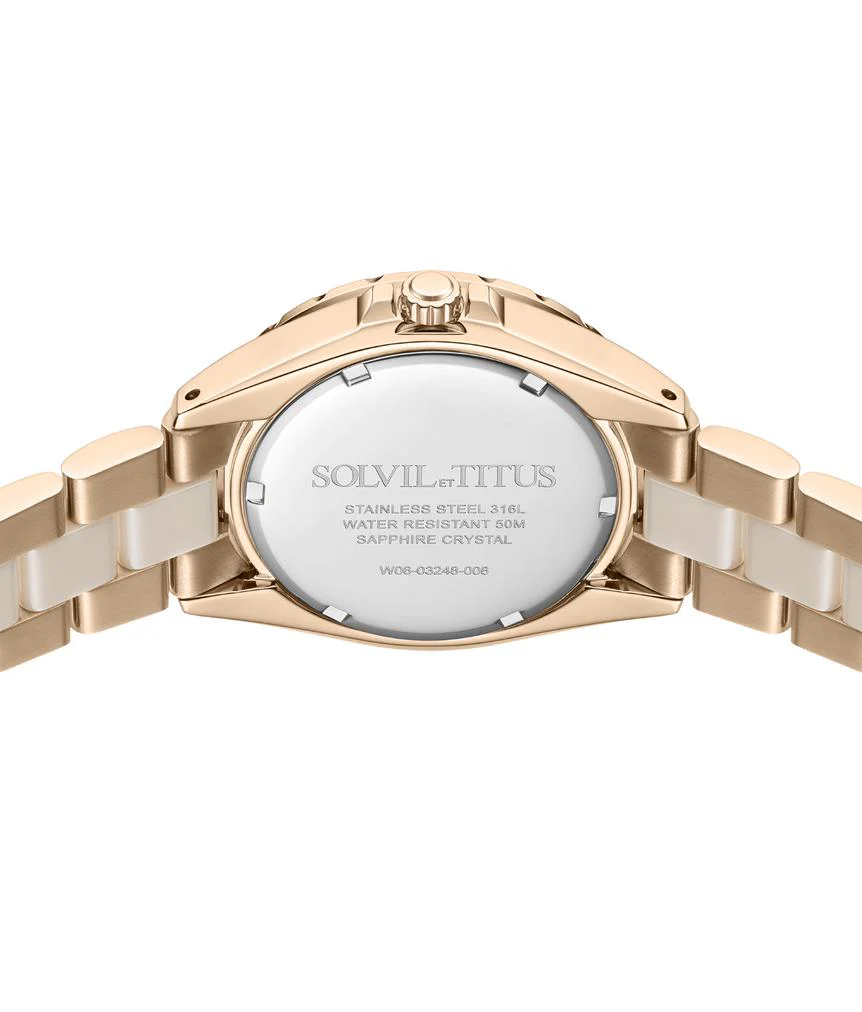 [WOMEN] Perse Multi-Function Quartz Stainless Steel With Ceramic Watch [W06-03248-006]