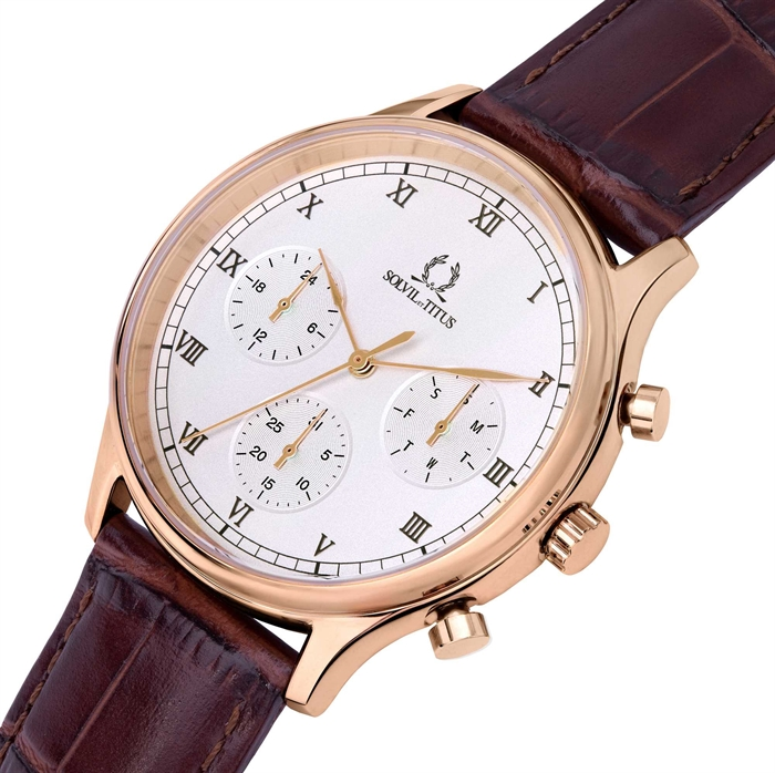 [MEN] Classicist Multi-Function Quartz Leather Watch [W06-03256-003]