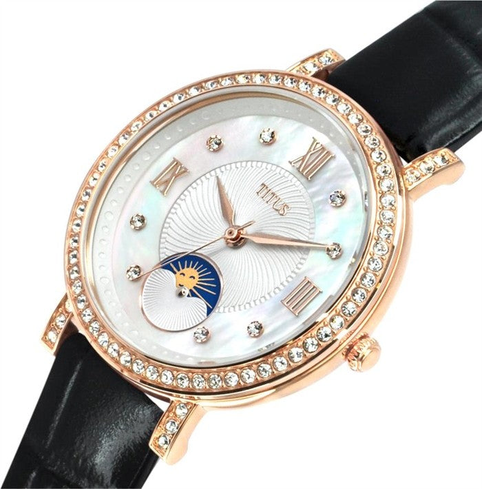 [WOMEN] Chandelier 3 Hands with Day Night Indicator Quartz Leather Watch [W06-03261-003]