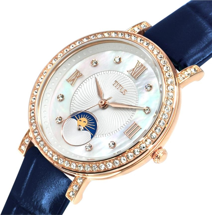 [WOMEN] Chandelier 3 Hands with Day Night Indicator Quartz Leather Watch [W06-03261-005]
