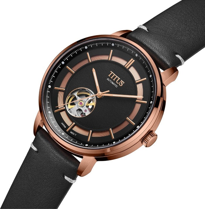 [MEN] Enlight 3 Hands Automatic Leather Watch [W06-03277-007]