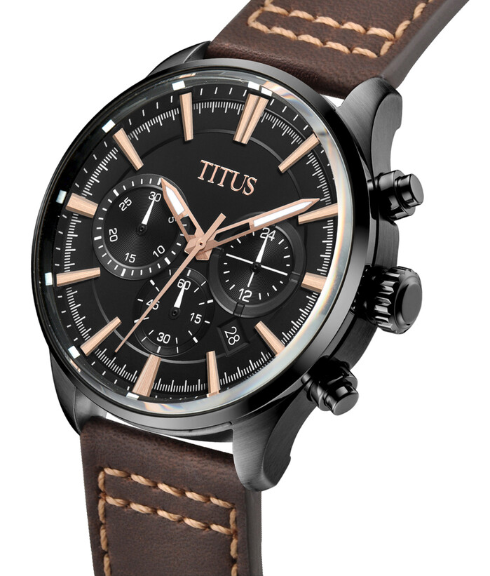[MEN] Saber Chronograph Quartz Leather Watch [W06-03286-011]