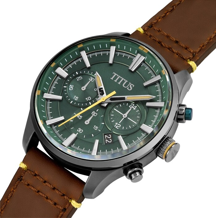 [MEN] Saber Chronograph Quartz Leather Watch [W06-03287-011]