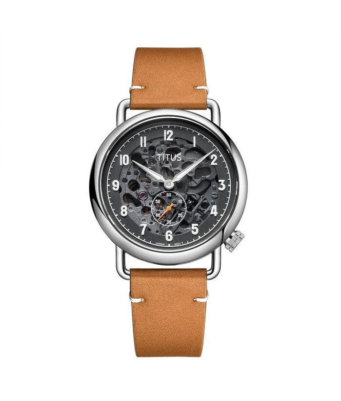 [MEN] Exquisite 3 Hands Automatic Leather Watch [W06-03299-002]