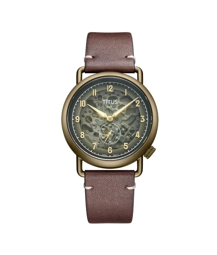 [MEN] Exquisite 3 Hands Automatic Leather Watch [W06-03299-003]
