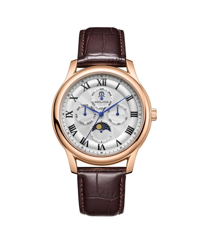 [MEN] Classicist Multi-Function with Day Night Indicator Quartz Leather Watch [W06-03322-003]