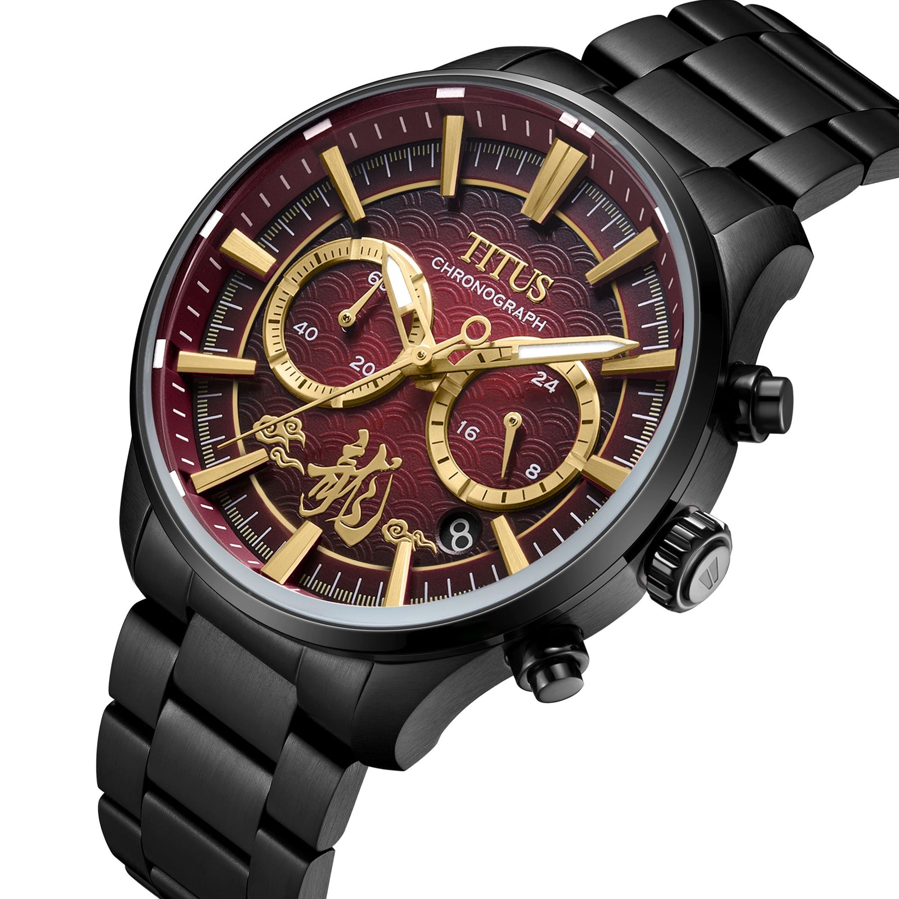 [MEN] Saber "Year of Dragon" Chronograph Quartz Stainless Steel Watch Box Set [W06-03339-002]