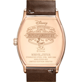[MEN] Solvil et Titus x "Mickey Mouse 95th Anniversary" Multi-Function with Day Night Indicator Quartz Leather Watch [W06-03355-002]