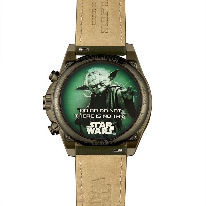 [Men] Solvil et Titus x Star Wars 「Master Yoda」Limited Edition Chronograph Quartz Leather Watch [W06-03365-006]