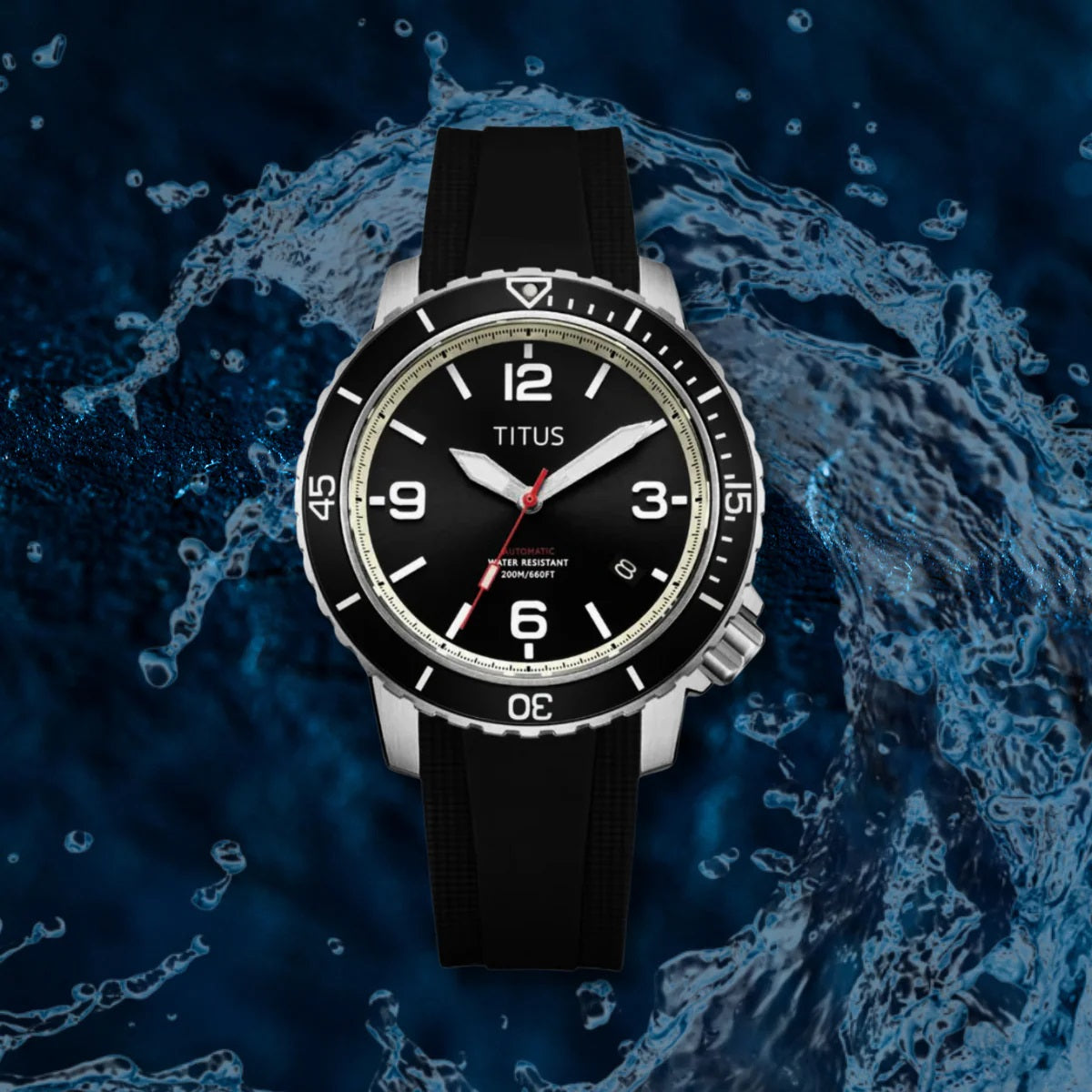 [MEN] The Cape 3 Hands Date Automatic Silicone Watch [W06-03341-004]