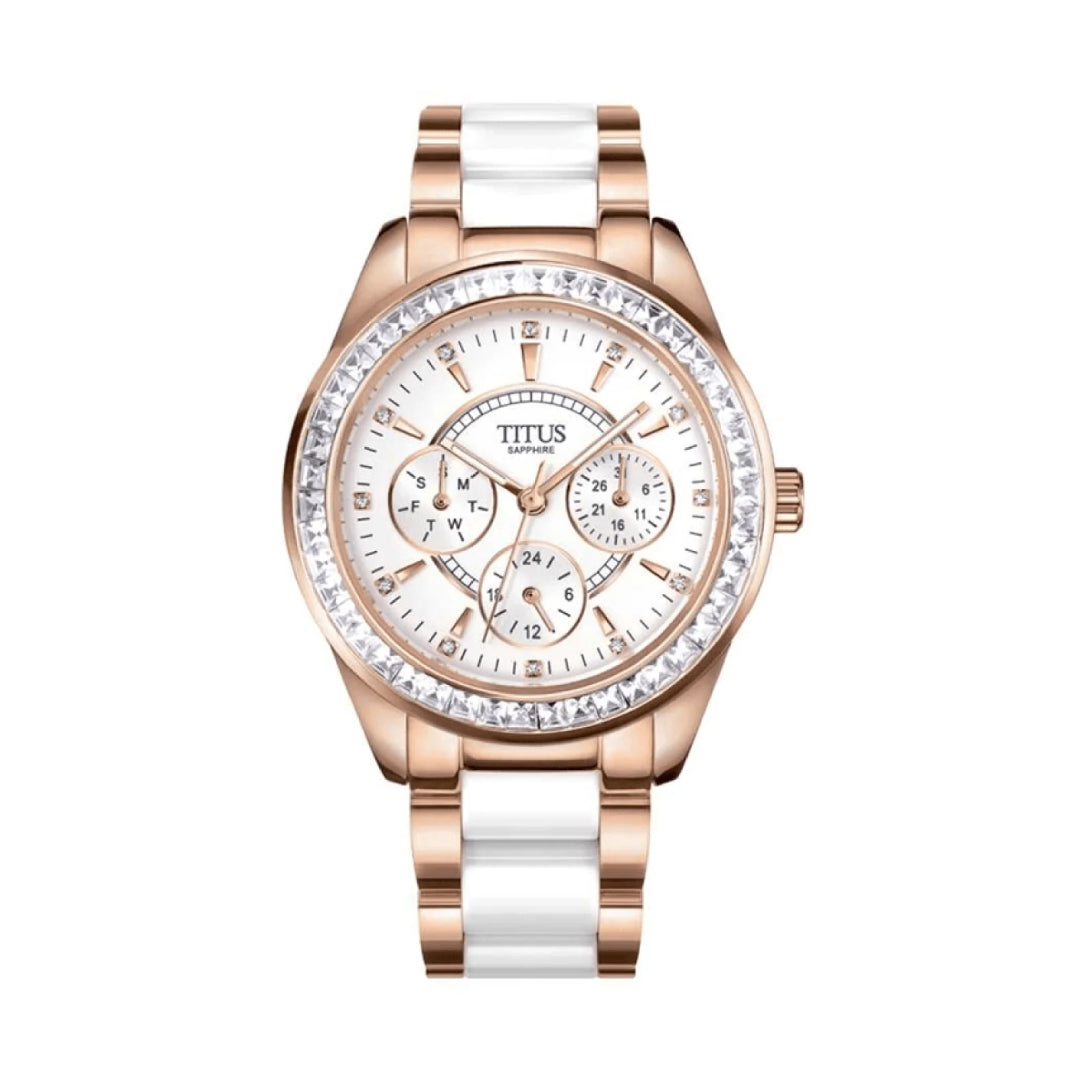 [WOMEN] Perse Multi-Function Quartz Stainless Steel with Ceramic Watch [W06-02108-003]