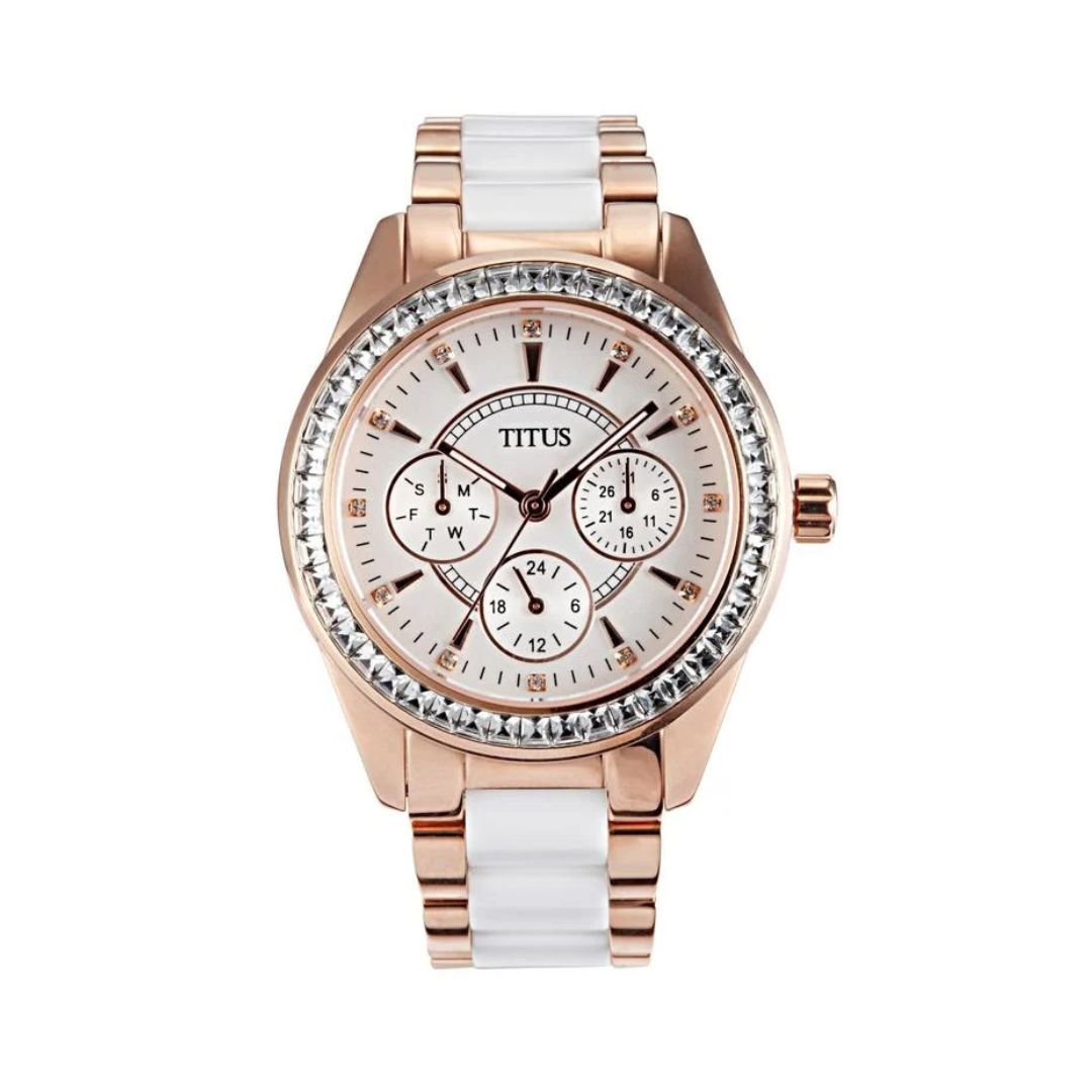 [WOMEN] Perse Multi-Function Quartz Stainless Steel with Ceramic Watch [W06-02108-003]