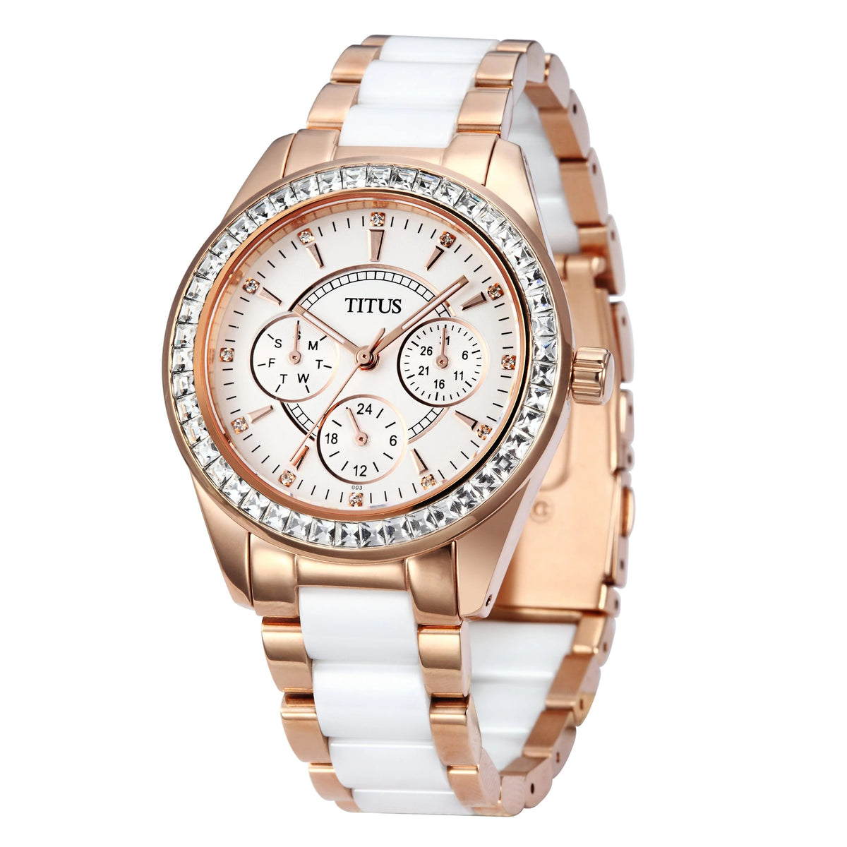 [WOMEN] Perse Multi-Function Quartz Stainless Steel with Ceramic Watch [W06-02108-003]