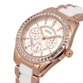 [WOMEN] Perse Multi-Function Quartz Stainless Steel with Ceramic Watch [W06-02108-003]
