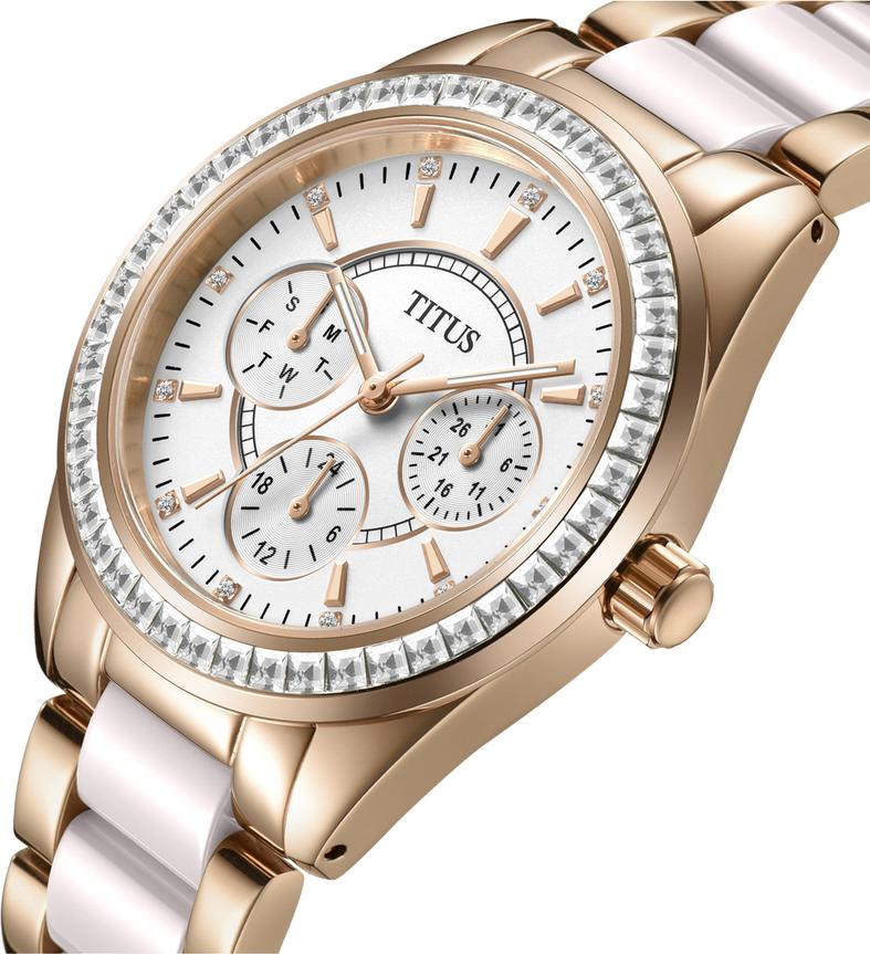 [WOMEN] Perse Multi-Function Quartz Stainless Steel With Ceramic Watch [W06-02108-011]