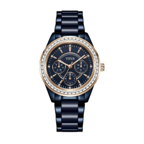 [WOMEN] Perse Multi-Function Quartz Stainless Steel With Ceramic Watch [W06-02108-012]
