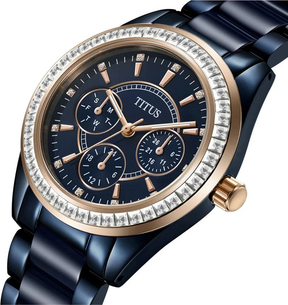 [WOMEN] Perse Multi-Function Quartz Stainless Steel With Ceramic Watch [W06-02108-012]