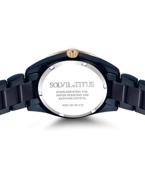[WOMEN] Perse Multi-Function Quartz Stainless Steel With Ceramic Watch [W06-02108-012]