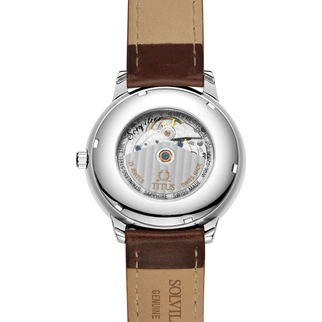 [MEN] Sonvilier 3 Hands Date Automatic Leather Watch [W06-02939-007]
