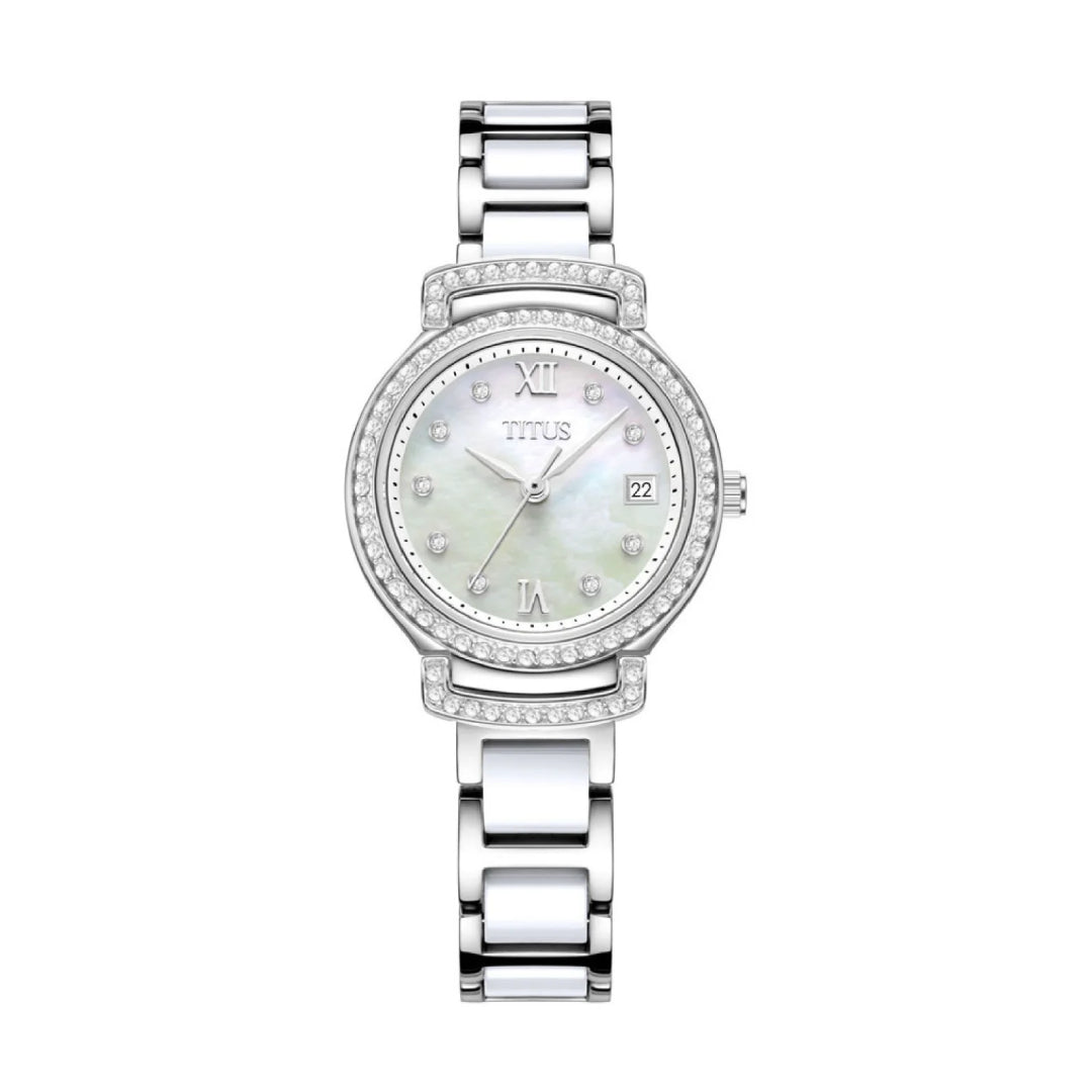 [WOMEN] Fair Lady 3 Hands Date Quartz Stainless Steel With Ceramic Watch [W06-03139-001]