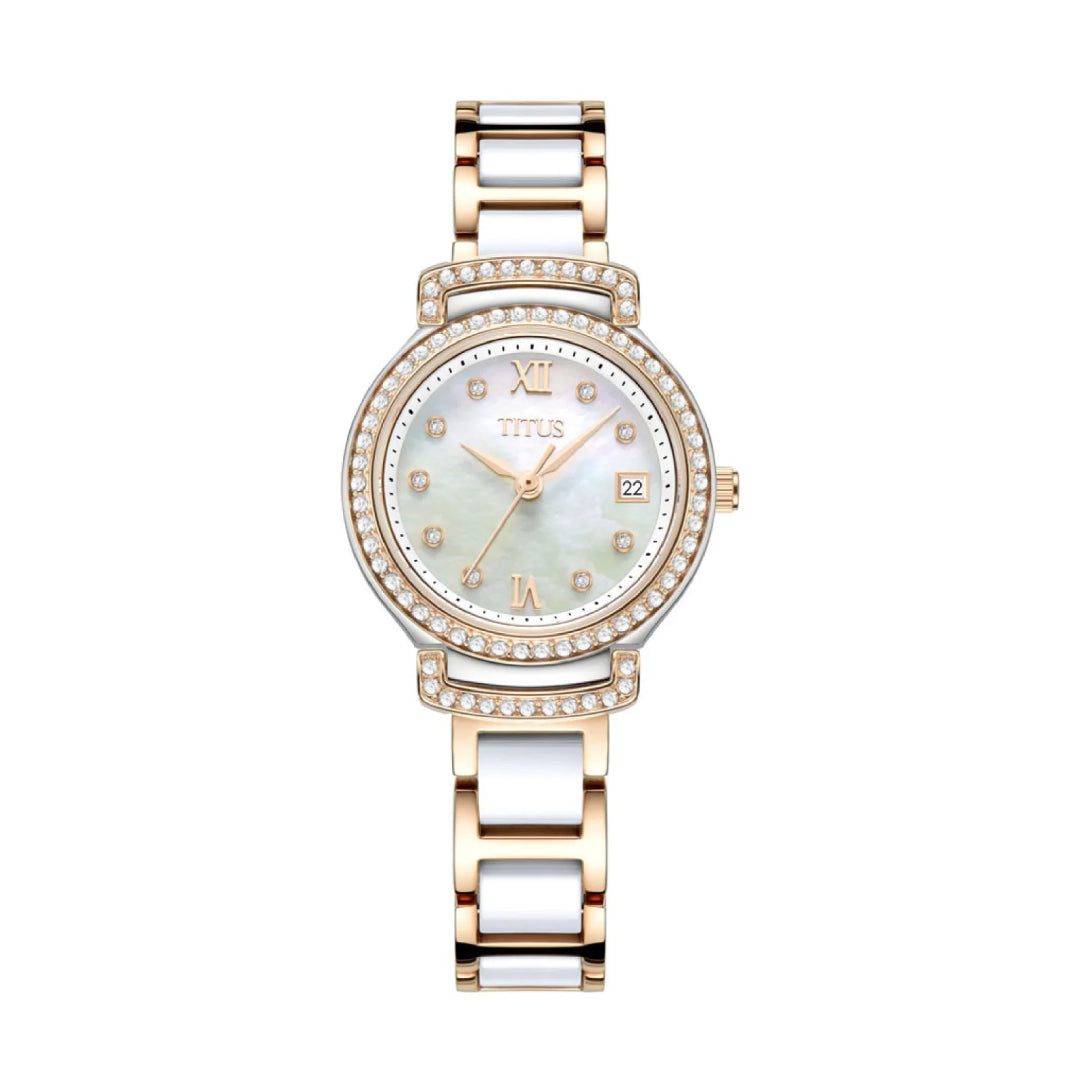 [WOMEN] Fair Lady 3 Hands Date Quartz Stainless Steel With Ceramic Watch [W06-03139-002]