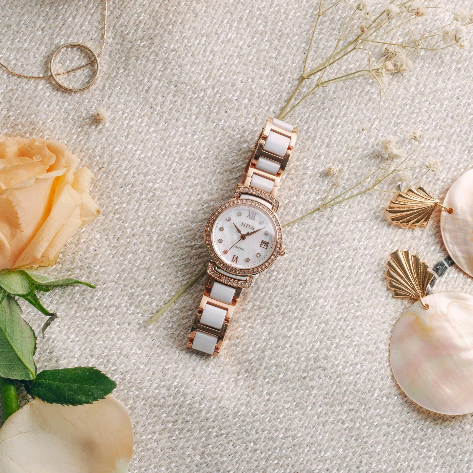 [WOMEN] Fair Lady 3 Hands Date Quartz Stainless Steel With Ceramic Watch [W06-03139-002]