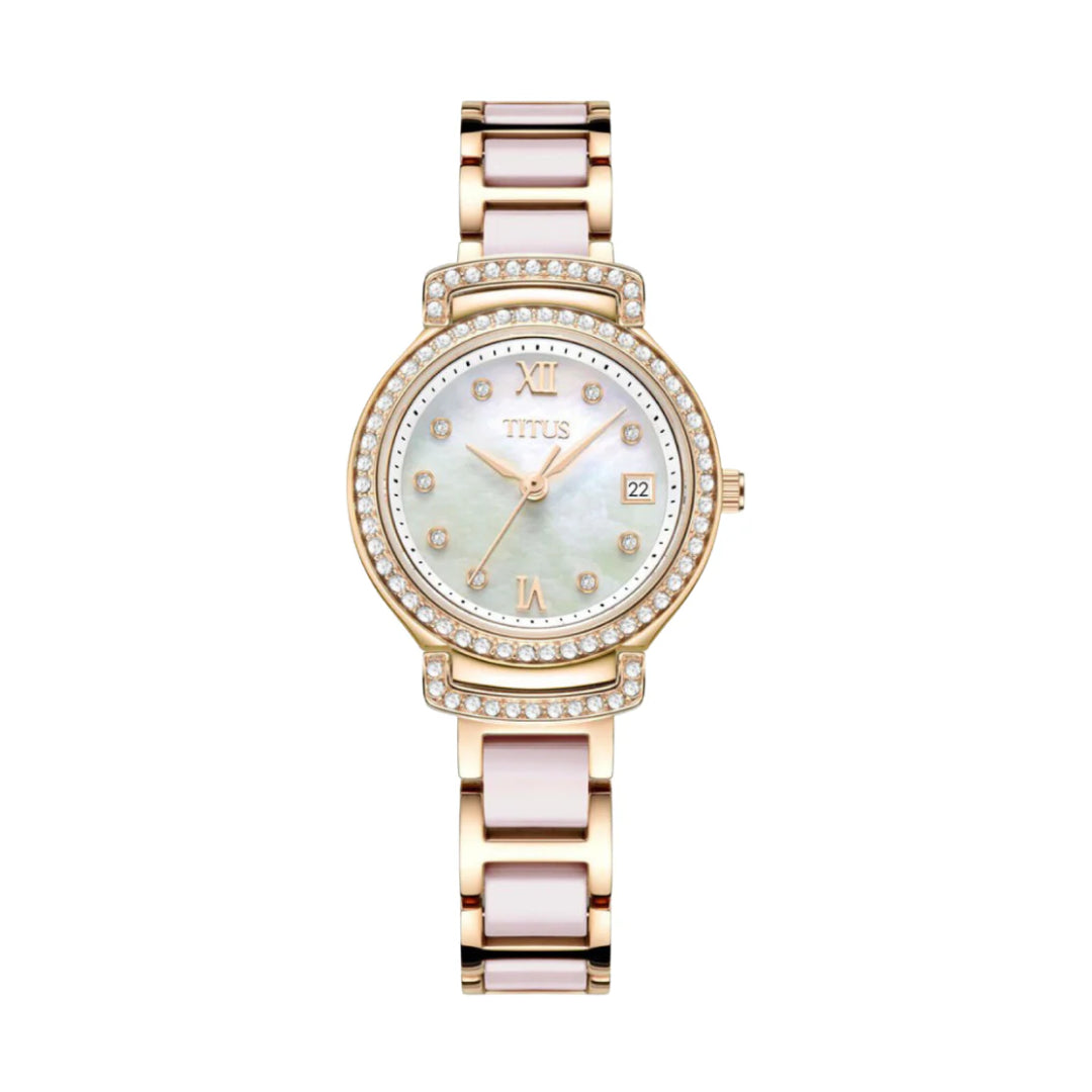 [WOMEN] Fair Lady 3 Hands Date Quartz Stainless Steel with Ceramic Watch [W06-03139-004]