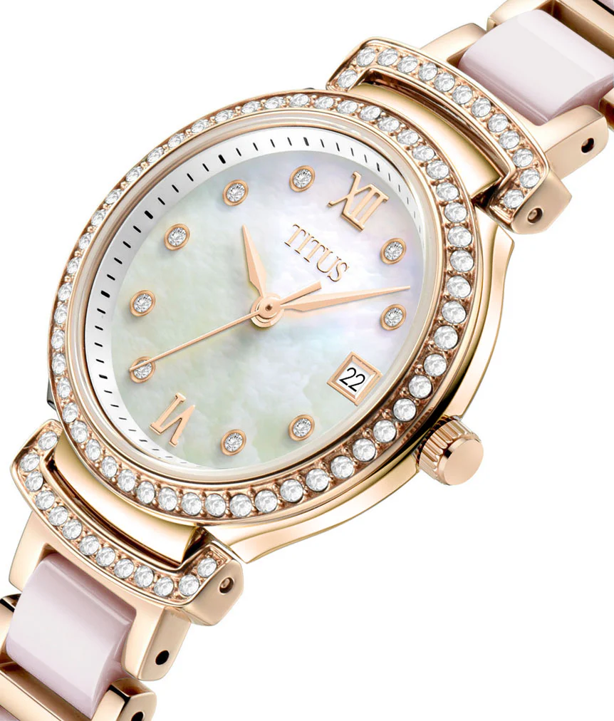 [WOMEN] Fair Lady 3 Hands Date Quartz Stainless Steel with Ceramic Watch [W06-03139-004]