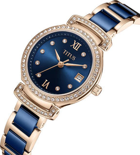 [WOMEN] Fair Lady 3 Hands Date Quartz Stainless Steel With Ceramic Watch [W06-03139-009]