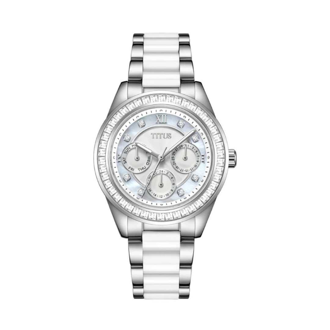 [WOMEN] Perse Multi-Function Quartz Stainless Steel with Ceramic Watch [W06-03203-001]