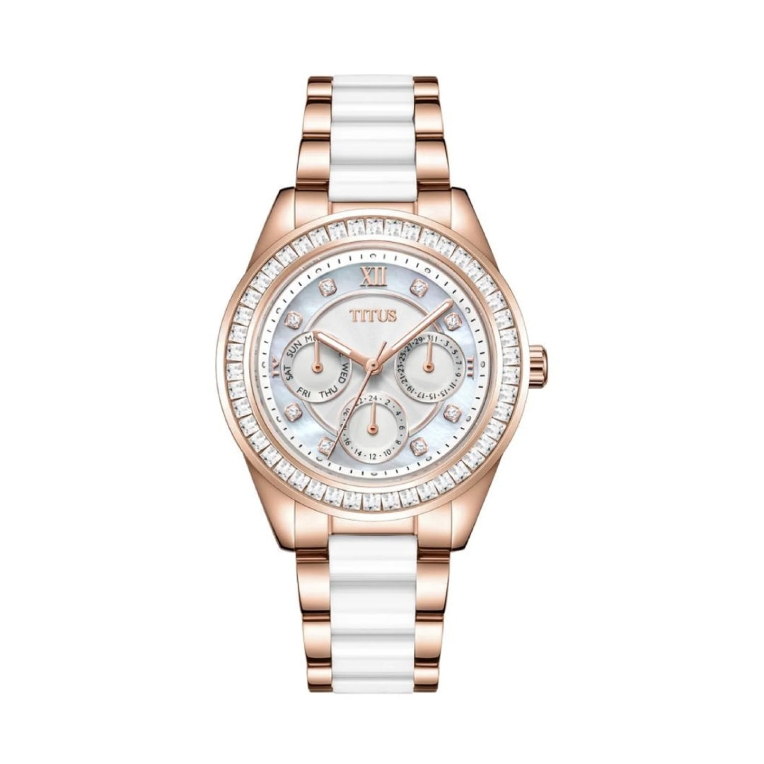 [WOMEN] Perse Multi-Function Quartz Stainless Steel with Ceramic Watch [W06-03203-002]