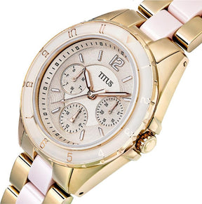[WOMEN] Perse Multi-Function Quartz Stainless Steel With Ceramic Watch [W06-03248-003]