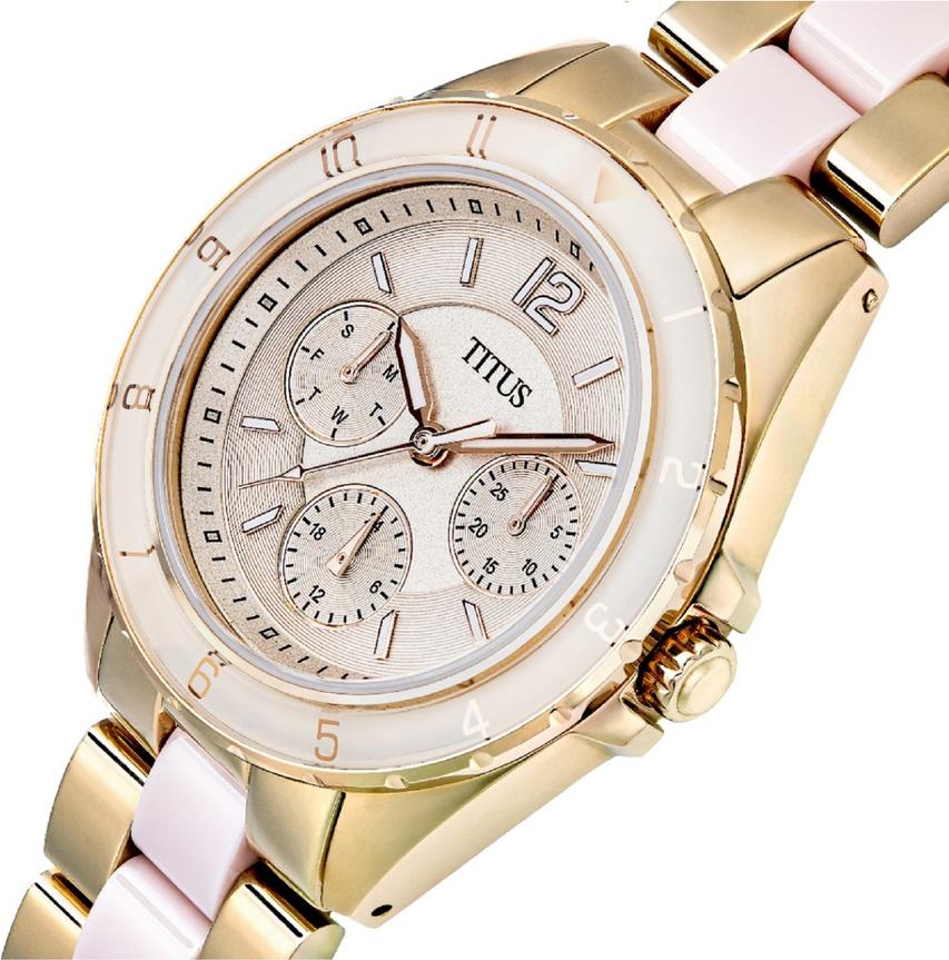 [WOMEN] Perse Multi-Function Quartz Stainless Steel With Ceramic Watch [W06-03248-003]