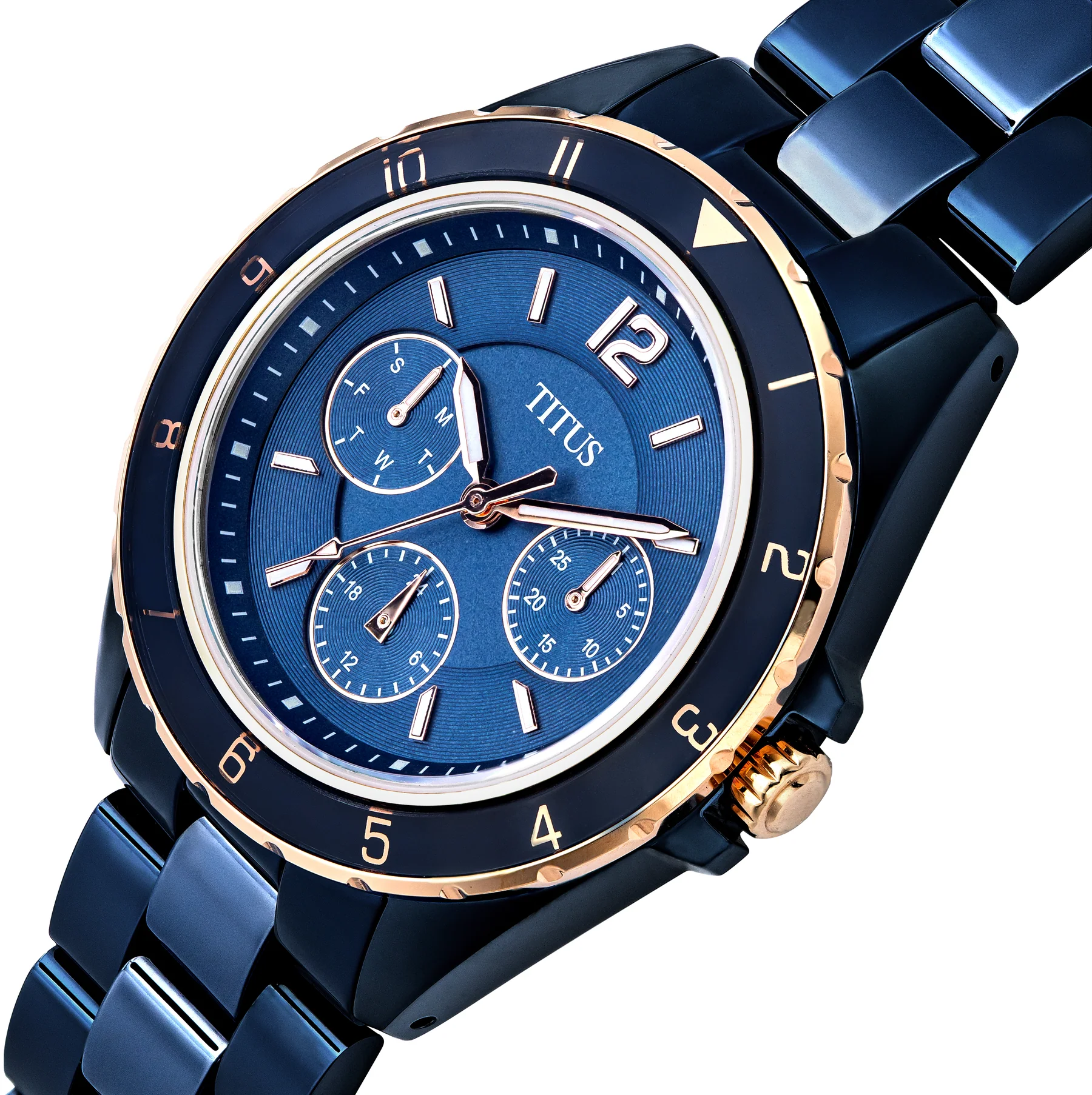 [WOMEN] Perse Multi-Function Quartz Stainless Steel With Ceramic Watch [W06-03248-004]