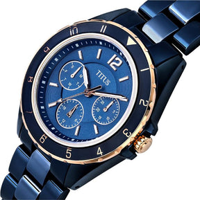 [WOMEN] Perse Multi-Function Quartz Stainless Steel With Ceramic Watch [W06-03248-004]