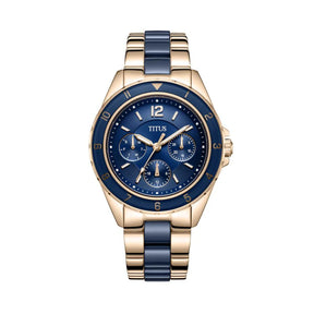 [WOMEN] Perse Multi-Function Quartz Stainless Steel With Ceramic Watch [W06-03248-007]