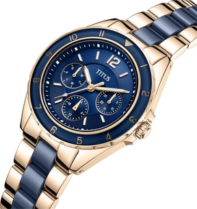 [WOMEN] Perse Multi-Function Quartz Stainless Steel With Ceramic Watch [W06-03248-007]