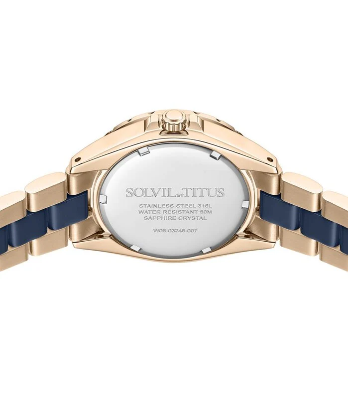 [WOMEN] Perse Multi-Function Quartz Stainless Steel With Ceramic Watch [W06-03248-007]